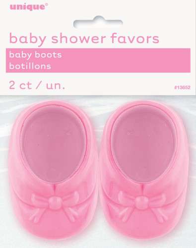 Pink Baby Booties Cake Toppers - Click Image to Close